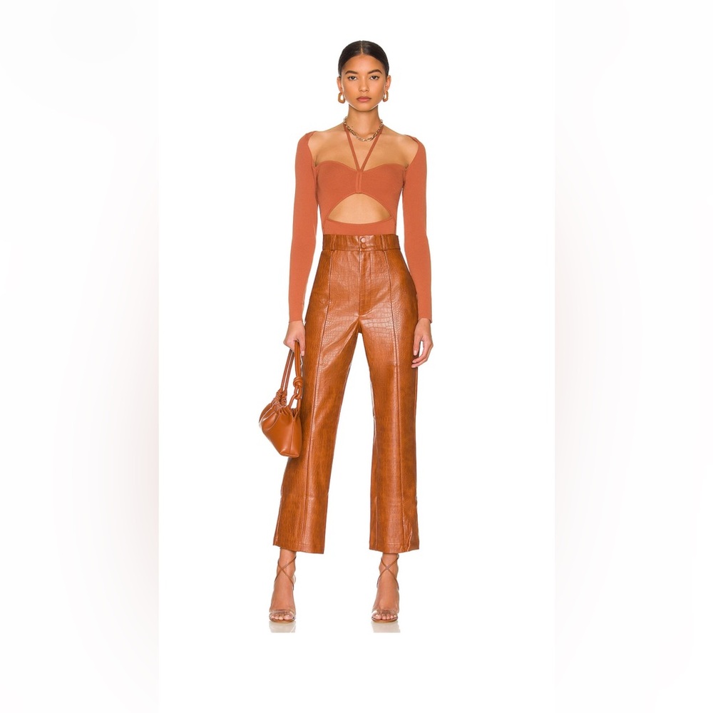 Bardot faux leather high waisted pants